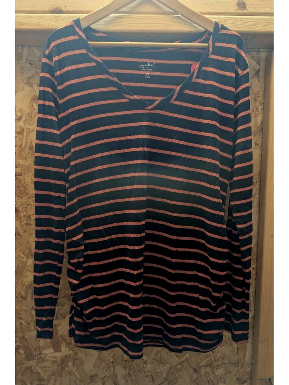Isabel Maternity Top XXL Black W/ Orange Stripes, Perfect For The Spooky Season